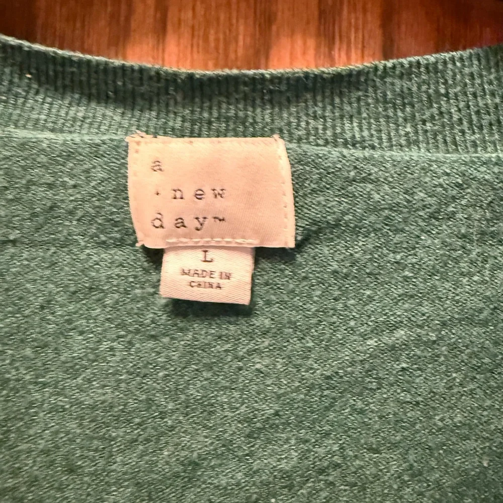 Green V-Neck Women's Sweater